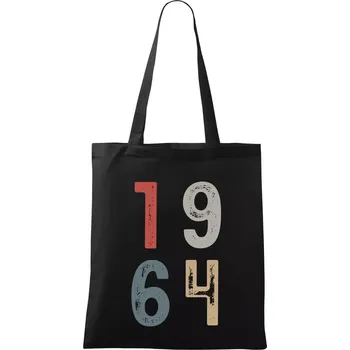 Vintage číslice 1964 - Taška bavlněná - 42 x 38 cm ( Černá )