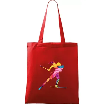 Barevná běžkařka - Taška bavlněná - 42 x 38 cm ( Červená )