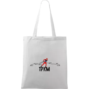 Nákupní taška 17km po Jizerkách - Taška bavlněná - 42 x 38 cm ( Bílá )