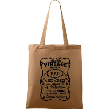 Vintage Etiketa - 1991 - Taška bavlněná - 42 x 38 cm ( Cappuccino )