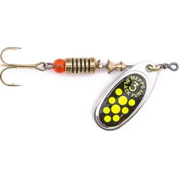 Umělá nástraha Rotační třpytka Mepps Black Fury Vel.4 8g Stříbrná-Chartreuse