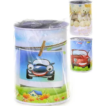 Pokladnička Pokladnička kovová plechovka 10cm s obrázkem 3 druhy v sáčku