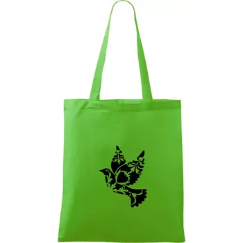 Nákupní taška Ptáček vzorovaný - Taška bavlněná - 42 x 38 cm ( Apple Green )