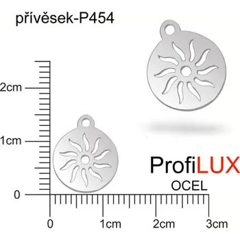 Přívěsek Přívěsek Chirurgická Ocel ozn-P454 Medailon SLUNCE velikost 12x14mm tl.1,1mm. Řada přívěsků ProfiLUX.