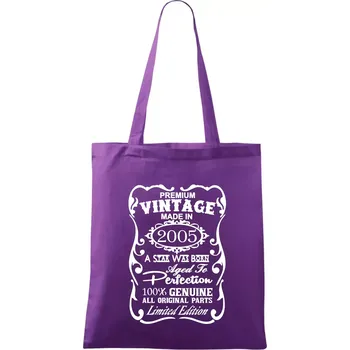 Vintage Etiketa - 2005 - Taška bavlněná - 42 x 38 cm ( Fialová )
