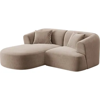 Pohovka Cosmopolitan Design Béžová sametová rohová pohovka Campi 180 cm, levá