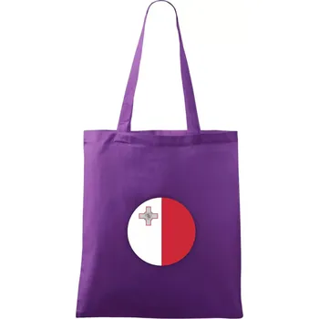 Vlajka Malta kulatá velká - Taška bavlněná - 42 x 38 cm ( Fialová )
