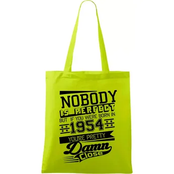 Nobody is perfect - 1954 - Taška bavlněná - 42 x 38 cm ( Limetková )