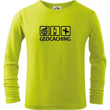 Chlapecké oblečení Geocaching ikony - Triko dětské Long Sleeve - 122 cm/6 let ( Limetková )
