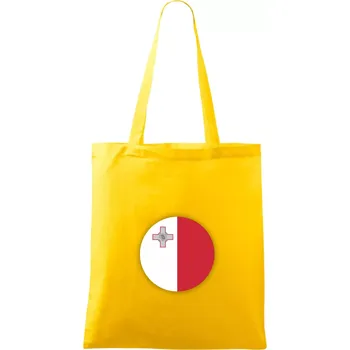 Vlajka Malta kulatá velká - Taška bavlněná - 42 x 38 cm ( Žlutá )