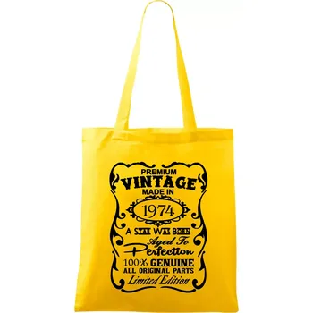 Vintage Etiketa - 1974 - Taška bavlněná - 42 x 38 cm ( Žlutá )