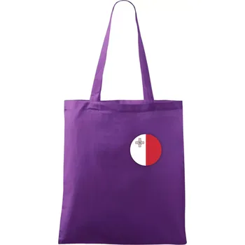 Nákupní taška Vlajka Malta kulatá na prso - Taška bavlněná - 42 x 38 cm ( Fialová )