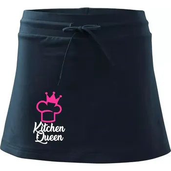 Dámská sukně Kitchen Queen - Kuchařka - Sportovní sukně - two in one - XL ( Námořní modrá (velmi tmavá - téměř černá) )