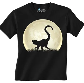 Chlapecké tričko Dětské tričko Stín Lemura při Úplňku (Velikost: 3-4, Barva: Černá)