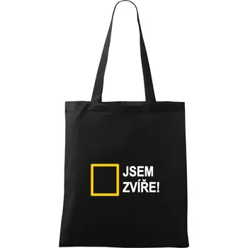 Nákupní taška Jsem zvíře obdelník - Taška bavlněná - 42 x 38 cm ( Černá )