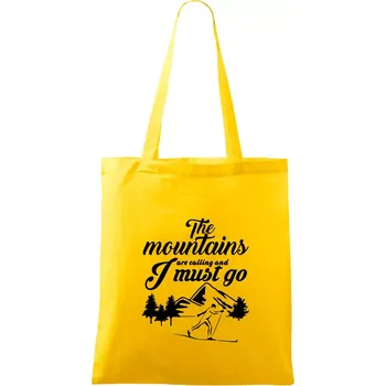 The mountains are calling běžkař - Taška bavlněná - 42 x 38 cm ( Žlutá )