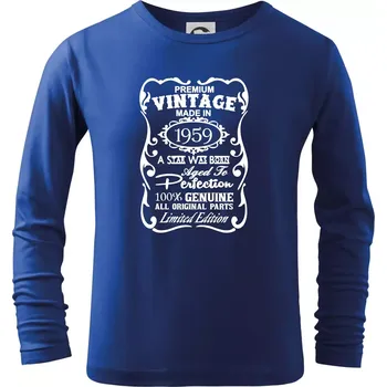 Chlapecké tričko Vintage Etiketa - 1959 - Triko dětské Long Sleeve - 122 cm/6 let ( Královská modrá )