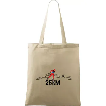 Nákupní taška 25km po Jizerkách - Taška bavlněná - 42 x 38 cm ( Naturální )