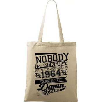 Nákupní taška Nobody is perfect - 1964 - Taška bavlněná - 42 x 38 cm ( Naturální )