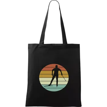 Nákupní taška Běžkař vintage - Taška bavlněná - 42 x 38 cm ( Černá )