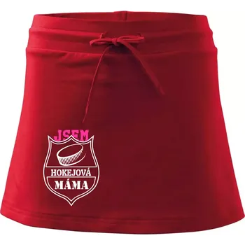 Dámská sukně Hokejová máma - puk - Sportovní sukně - two in one - S ( Červená )