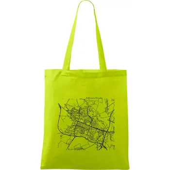 Mapy měst černobílé Ostrava Poruba - Taška bavlněná - 42 x 38 cm ( Limetková )