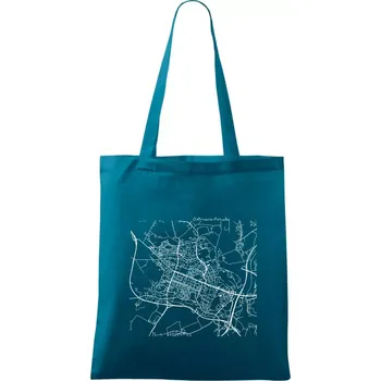 Mapy měst černobílé Ostrava Poruba - Taška bavlněná - 42 x 38 cm ( Petrolejová )