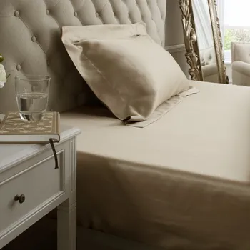 Prostěradlo Hedvábné prostěradlo taupe 19 momme Rozměr: 180x200+26cm (dvoulůžko)