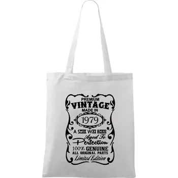 Vintage Etiketa - 1979 - Taška bavlněná - 42 x 38 cm ( Bílá )