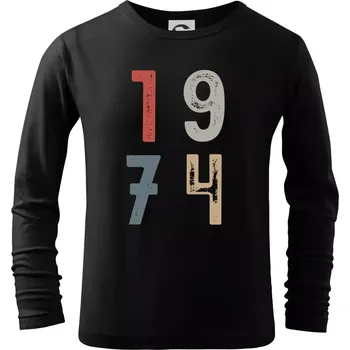 Chlapecké tričko Vintage číslice 1974 - Triko dětské Long Sleeve - 158 cm/12 let ( Černá )