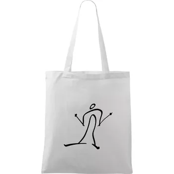 Běžkař kreslený - Taška bavlněná - 42 x 38 cm ( Bílá )