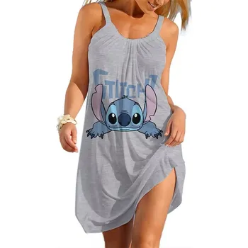 Dámská noční košile Lilo & Stitch Dámská noční košilka s úzkými ramínky "Lilo & Stitch" Barva: šedá (DDQ-PD231), Velikost: XXXL