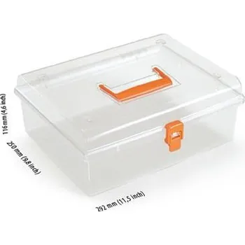Prosperplast Plastový organizér NUF FAMILY, průhledný box na drobné díly 29,2 x 25 x 11,6 cm