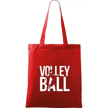 Nákupní taška Volleyball nápis - Taška bavlněná - 42 x 38 cm ( Červená )