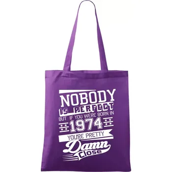 Nobody is perfect - 1974 - Taška bavlněná - 42 x 38 cm ( Fialová )