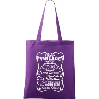 Vintage Etiketa - 1996 - Taška bavlněná - 42 x 38 cm ( Fialová )