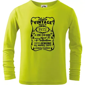 Chlapecké oblečení Vintage Etiketa - 1972 - Triko dětské Long Sleeve - 134 cm/8 let ( Limetková )