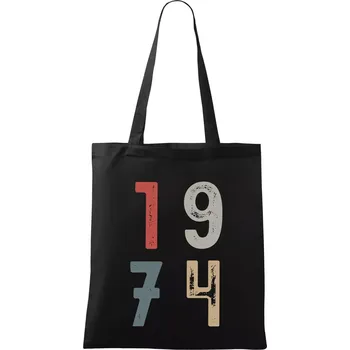 Vintage číslice 1974 - Taška bavlněná - 42 x 38 cm ( Černá )