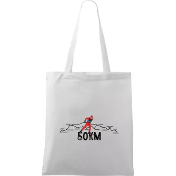 50km po Jizerkách - Taška bavlněná - 42 x 38 cm ( Bílá )