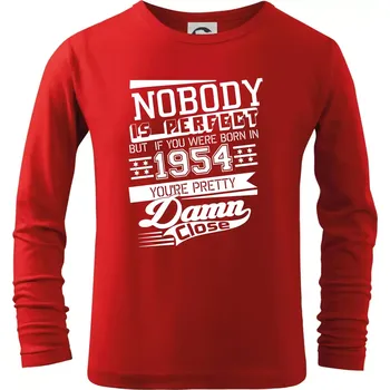 Chlapecké tričko Nobody is perfect - 1954 - Triko dětské Long Sleeve - 122 cm/6 let ( Červená )