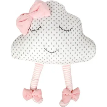 Polštář Sleep-well Polštářek z mikrospandexu - OBLÁČEK PUNTÍK s růžovou mašlí