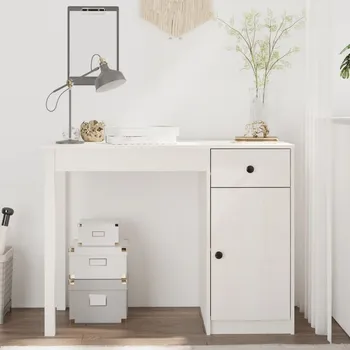 Psací stůl vidaXL Psací stůl bílý 100 x 50 x 75 cm masivní borové dřevo