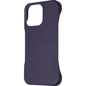 Pouzdro na mobilní telefon Ultratenký bezrámečkový kožený MagSafe kryt pro iPhone 15 Pro Max Barva: Tmavě fialová
