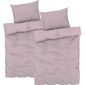 Povlečení LIVARNO home Sada ložního povlečení Renforcé, 140 x 200 cm, 70 x 90 cm, puntíky / světle růžová, 2dílná