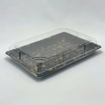 Jednorázové nádobí Wepack Plastová miska na sushi s víčkem 256x185x55mm - 4 bal x 50ks