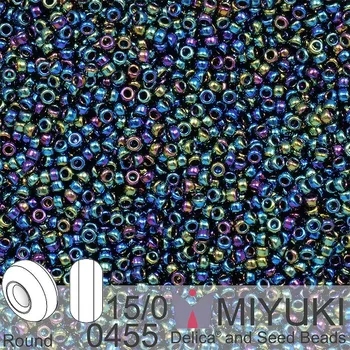 Korálek Korálky Miyuki Round 15/0. Barva 0455 Met Variegated Blue Iris. Balení 5g.