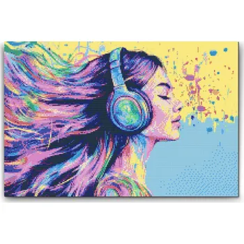 Diamantové malování Diamantové malování - Melodie duše Velikost: 40x60cm, Rámování: Pouze srolované plátno, Diamanty: Čtvercové