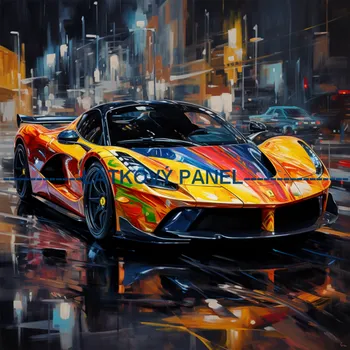 Látkový panel - Auto - AM-45 Velikost: 30x30cm, Materiál: Bavlna