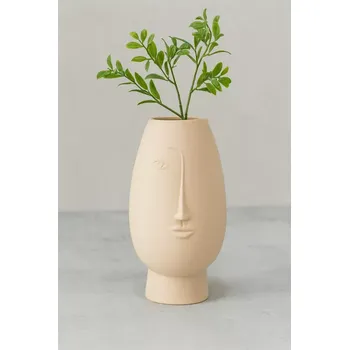 Váza WOOOD Exclusive „Stef“ – keramická váza, broskvová