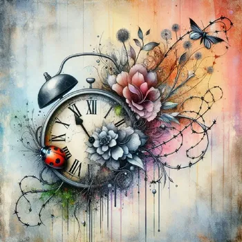 Látkový panel - Ciferník, motýl - MO-81 Velikost: 30x30cm, Materiál: Bavlna